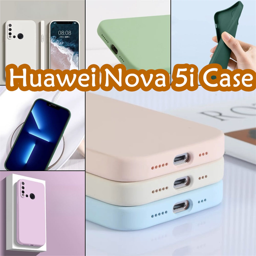 For Huawei Nova 5i Cover Drop and wear resistant Silicone Full Case Classic Simple Solid Color Phone Case Cover