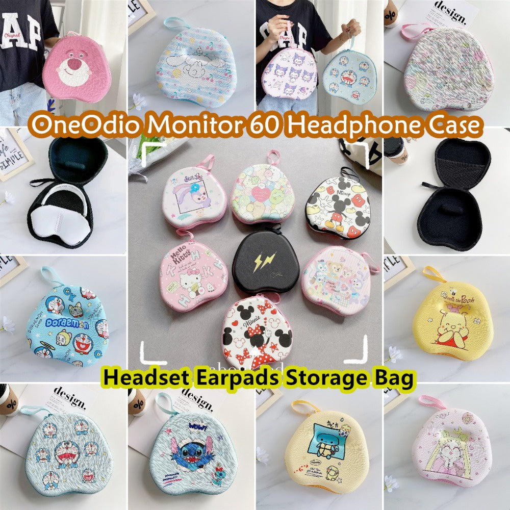 For OneOdio Monitor 60 Headphone Case Cartoon Creative Patterns Headset Earpads Storage Bag Casing Box