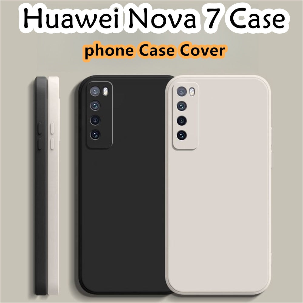 For Huawei Nova 7 Cover Drop and wear resistant Silicone Full Case Classic Simple Solid Color Phone Case Cover