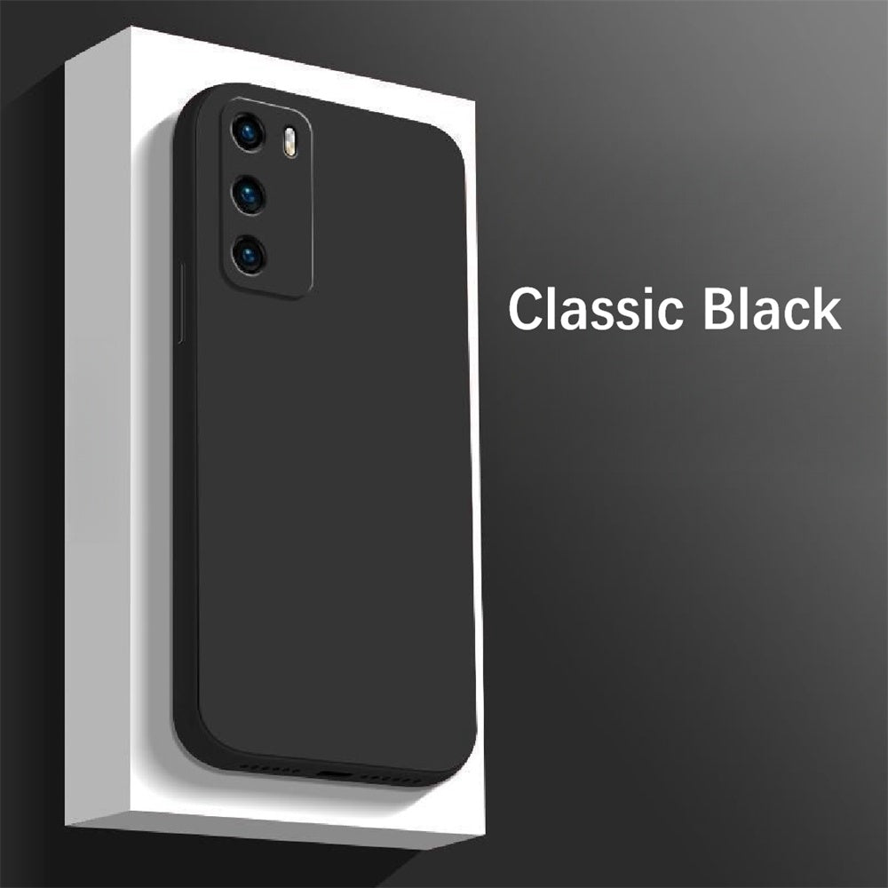 For Huawei P40 Cover Drop and wear resistant Silicone Full Case Classic Simple Solid Color Phone Case Cover
