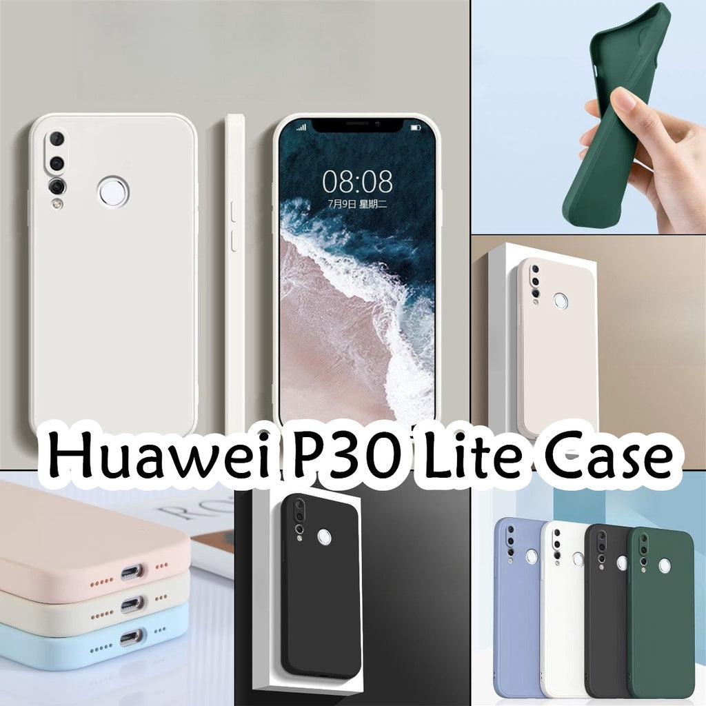For Huawei P30 Lite Cover Drop and wear resistant Silicone Full Case Classic Simple Solid Color Phone Case Cover
