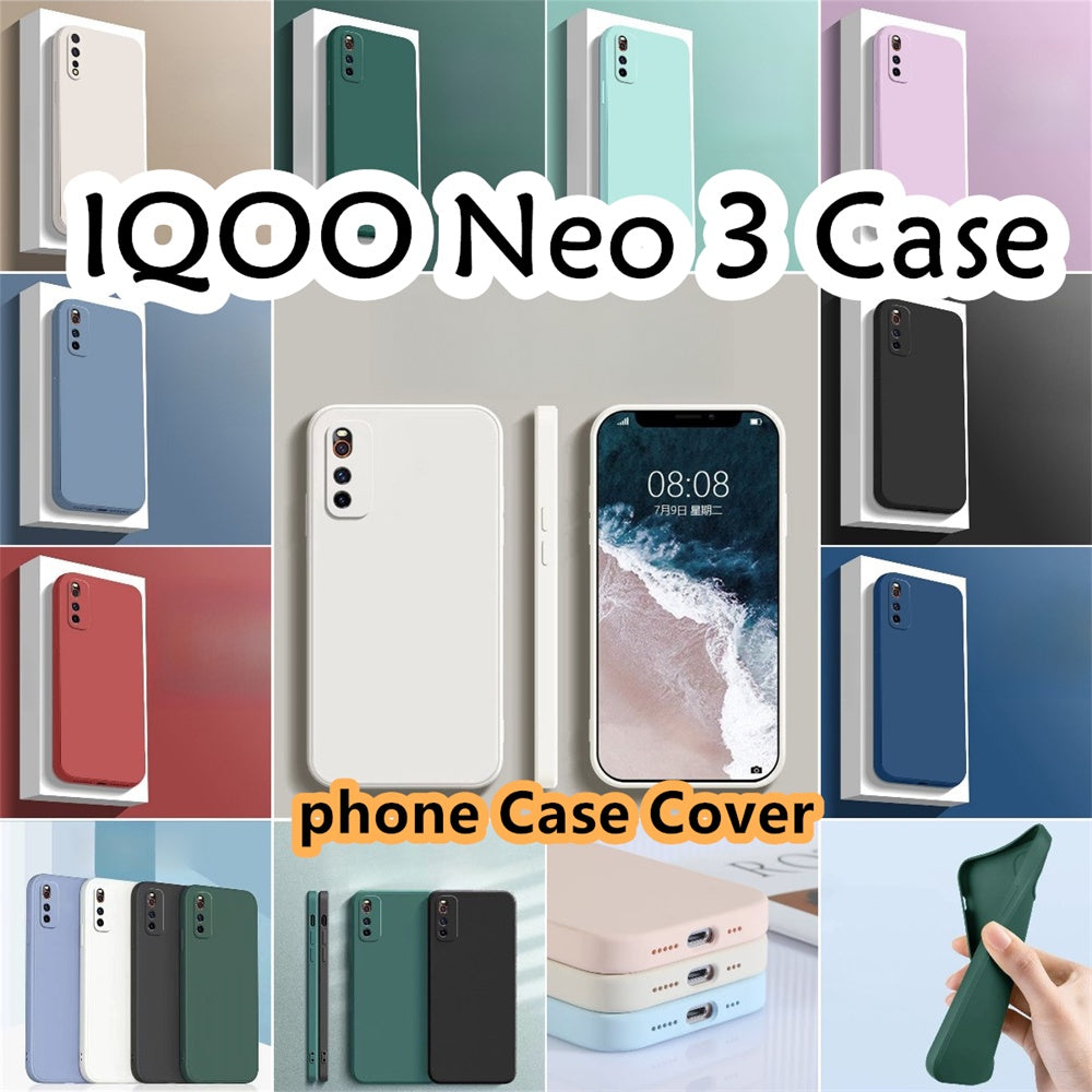 For IQOO Neo 3 Cover Drop and wear resistant Silicone Full Case Classic Simple Solid Color Phone Case Cover