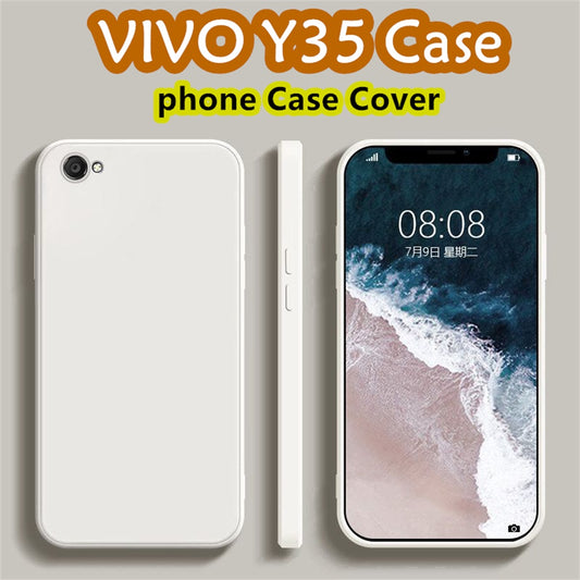 For VIVO Y35 Cover Drop and wear resistant Silicone Full Case Classic Simple Solid Color Phone Case Cover