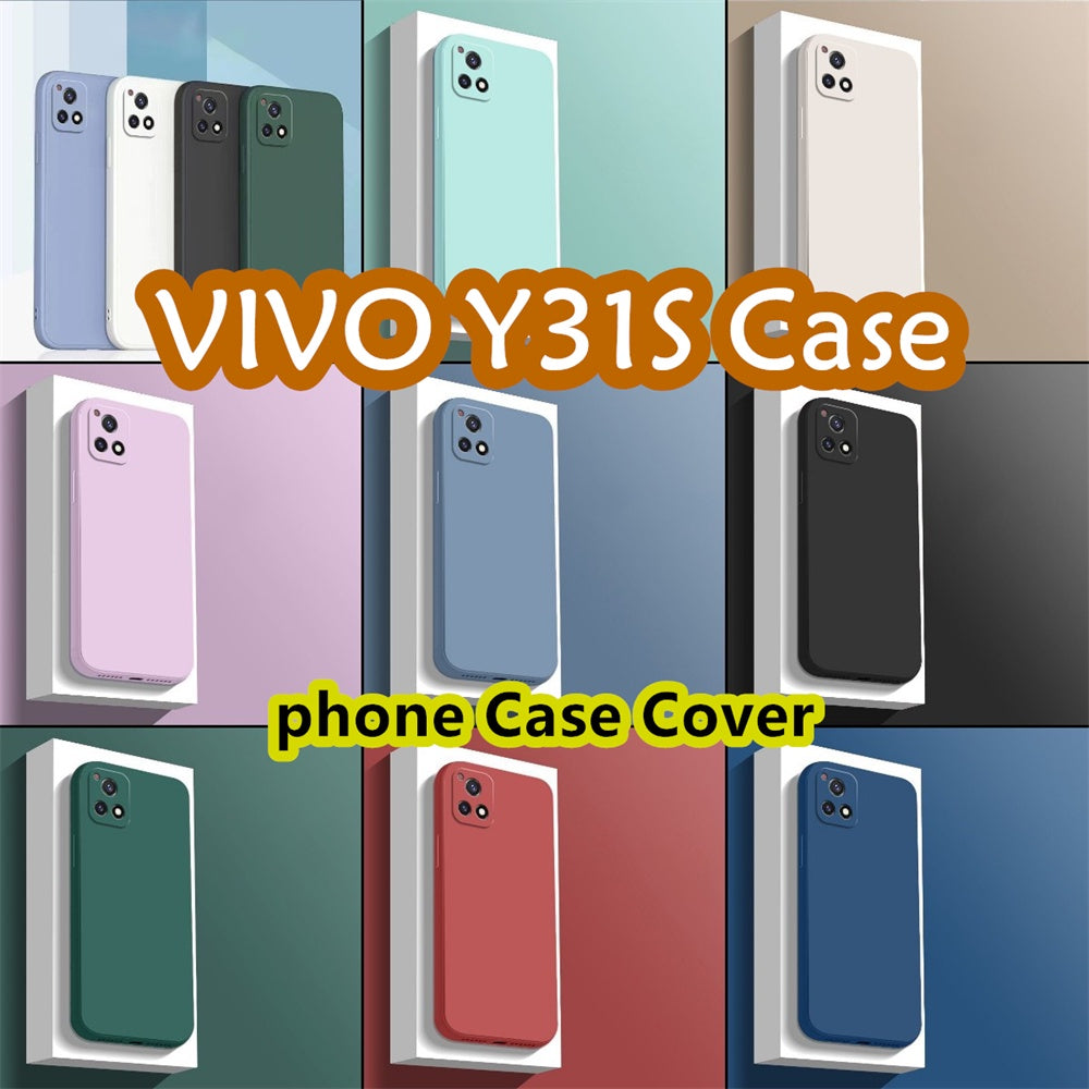 For VIVO Y31S Cover Drop and wear resistant Silicone Full Case Classic Simple Solid Color Phone Case Cover