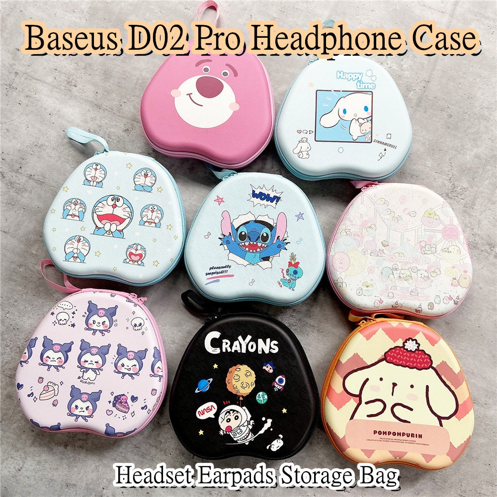 For Baseus D02 Pro Headphone Case Cartoon Creative Patterns Headset Earpads Storage Bag Casing Box
