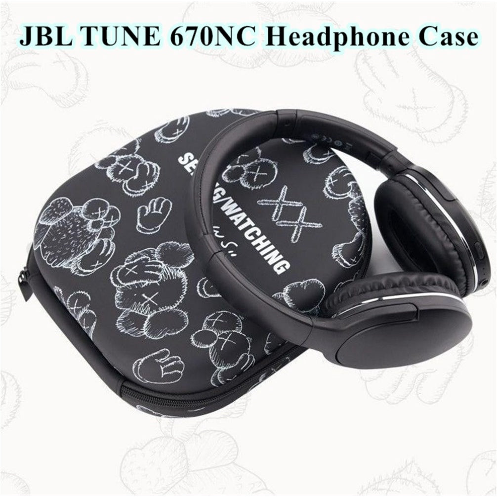 For JBL TUNE 670NC Headphone Case Cartoon Creative Patterns Headset Earpads Storage Bag Casing Box