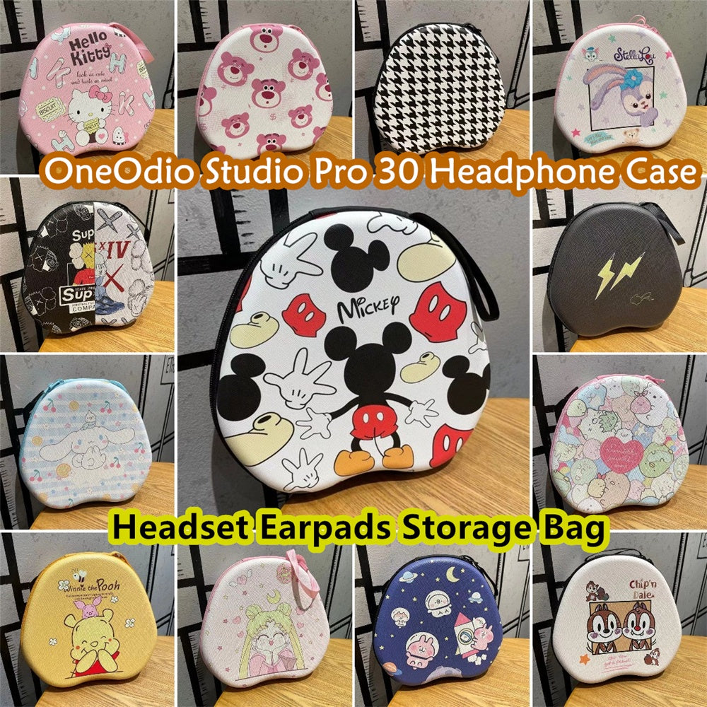 For OneOdio Studio Pro 30 Headphone Case Cartoon Creative Patterns Headset Earpads Storage Bag Casing Box