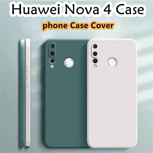 For Huawei Nova 4 Cover Drop and wear resistant Silicone Full Case Classic Simple Solid Color Phone Case Cover