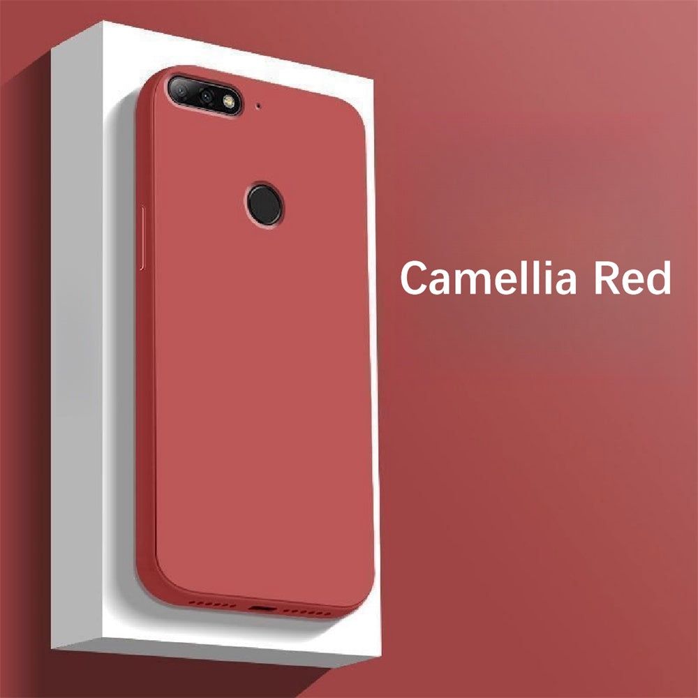 For Huawei Enjoy 8 Cover Drop and wear resistant Silicone Full Case Classic Simple Solid Color Phone Case Cover