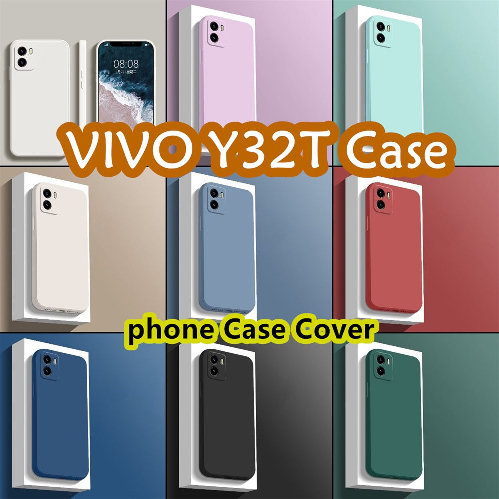 For VIVO Y32T Cover Drop and wear resistant Silicone Full Case Classic Simple Solid Color Phone Case Cover