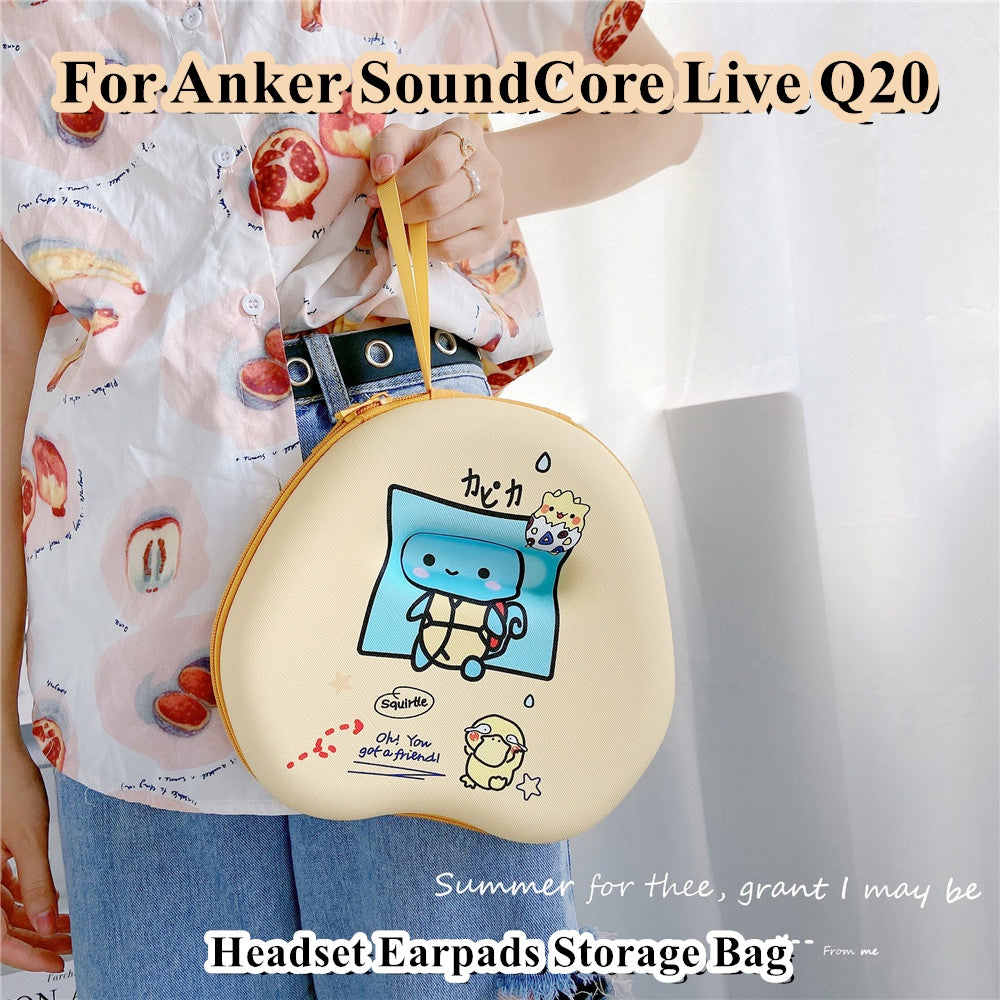 For Anker SoundCore Live Q20 Headphone Case Cartoon Creative Patterns Headset Earpads Storage Bag Casing Box