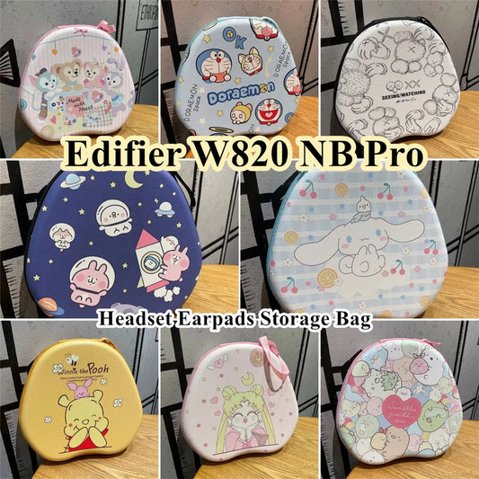 For Edifier W820 NB Pro Headphone Case Cartoon Creative Patterns Headset Earpads Storage Bag Casing Box