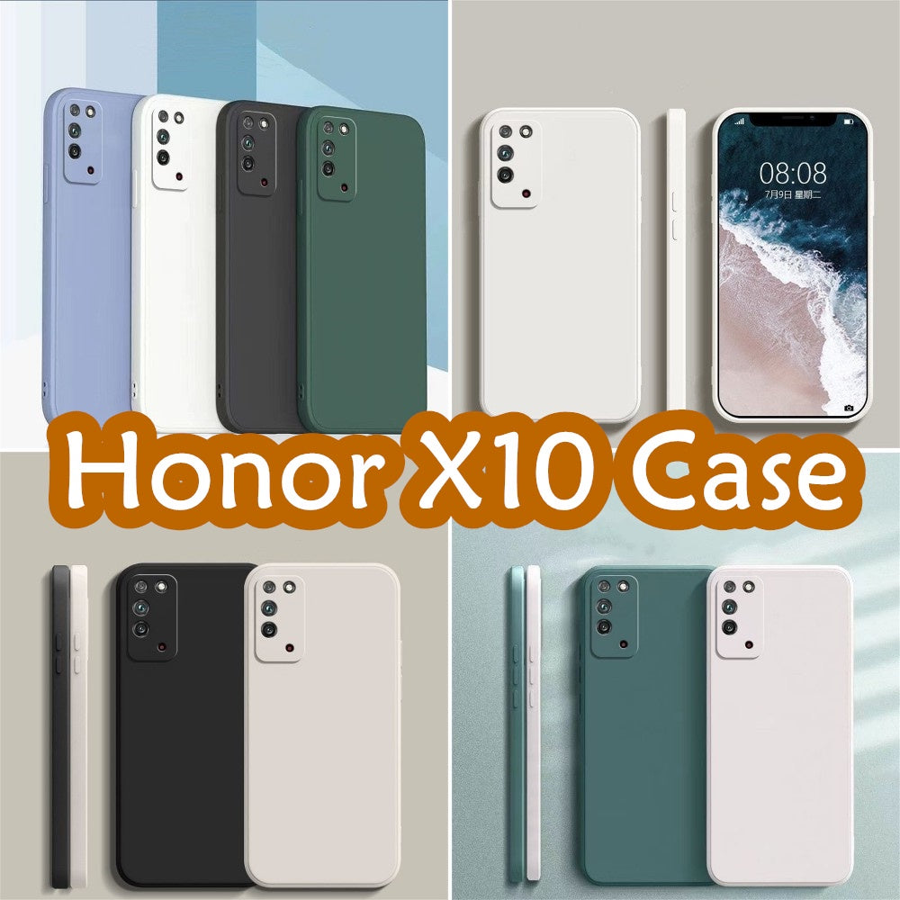 For Honor X10 Cover Drop and wear resistant Silicone Full Case Classic Simple Solid Color Phone Case Cover
