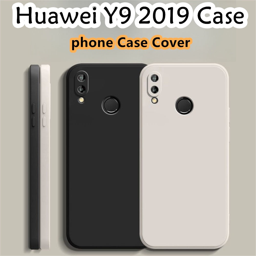 For Huawei Y9 2019 Cover Drop and wear resistant Silicone Full Case Classic Simple Solid Color Phone Case Cover