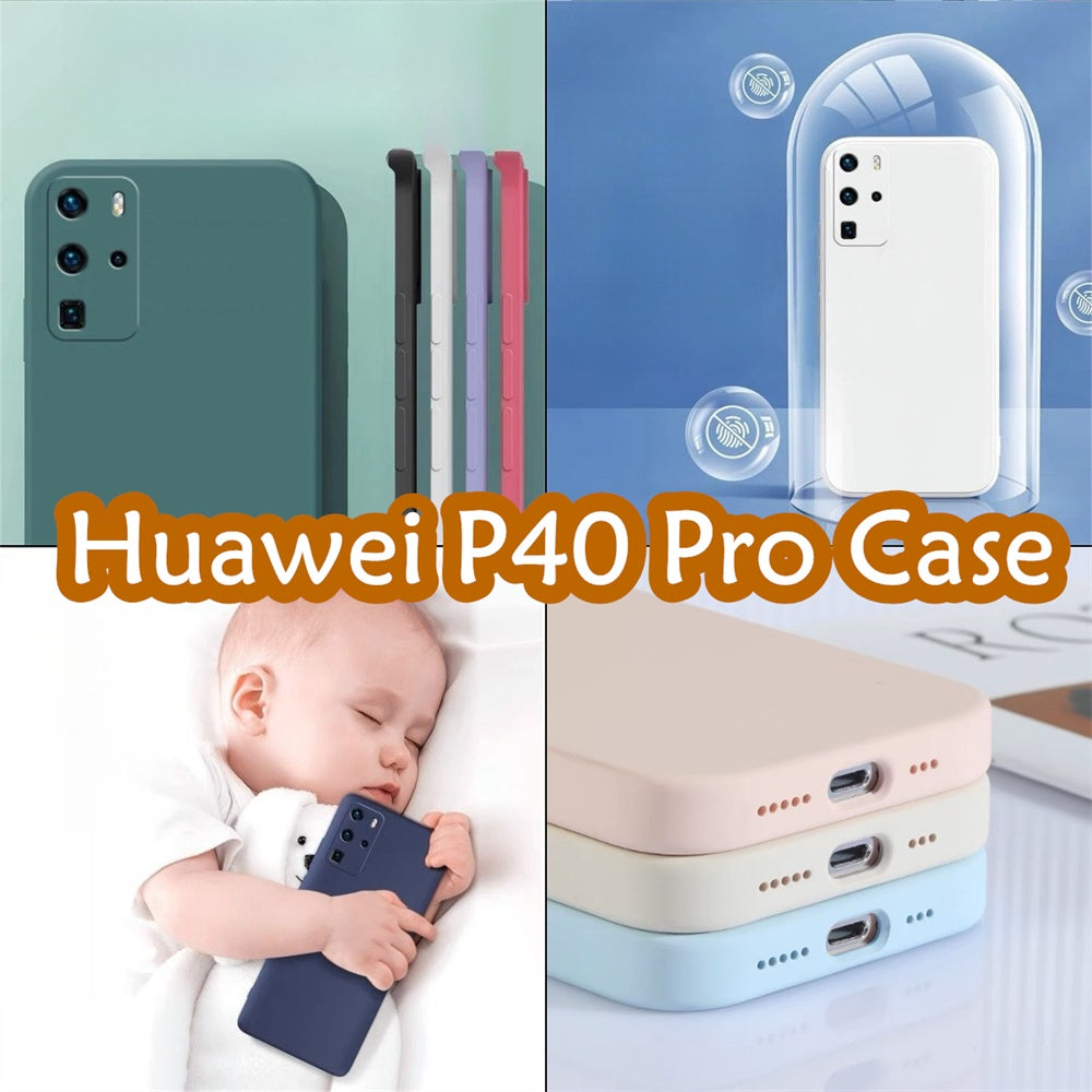 For Huawei P40 Pro Cover Drop and wear resistant Silicone Full Case Classic Simple Solid Color Phone Case Cover