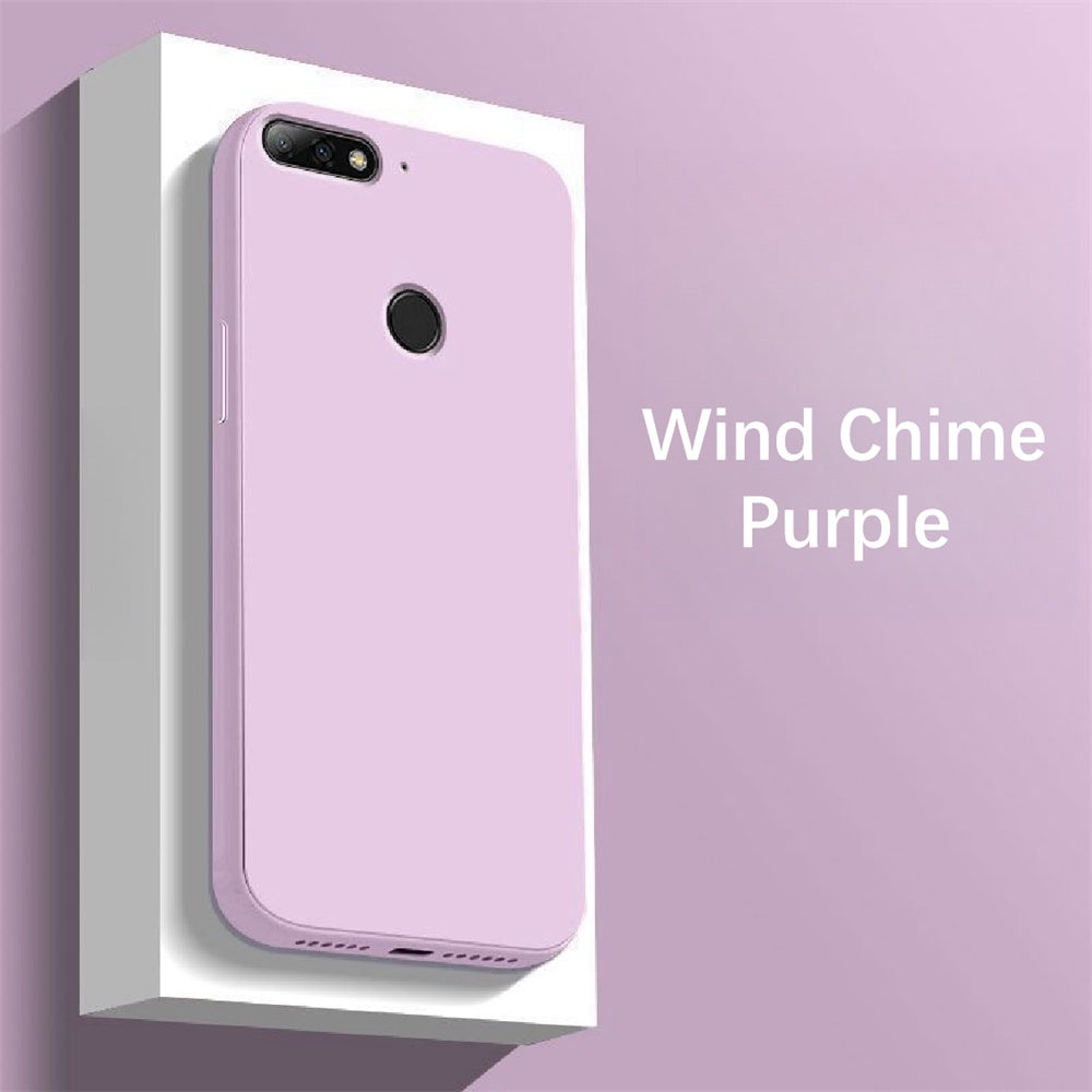 For Huawei Enjoy 8 Cover Drop and wear resistant Silicone Full Case Classic Simple Solid Color Phone Case Cover