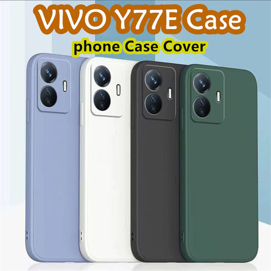 For VIVO Y77E Cover Drop and wear resistant Silicone Full Case Classic Simple Solid Color Phone Case Cover