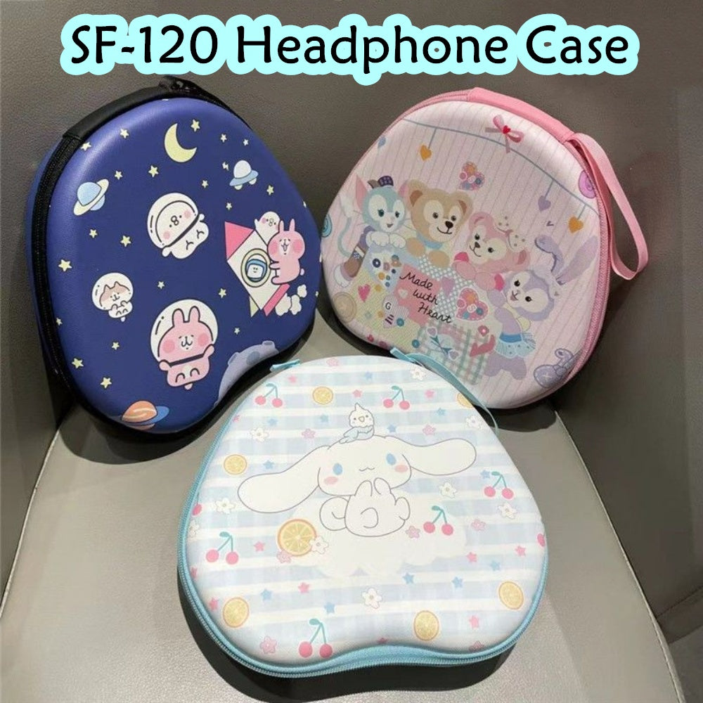 For SF-120 Headphone Case Cartoon Creative Patterns Headset Earpads Storage Bag Casing Box