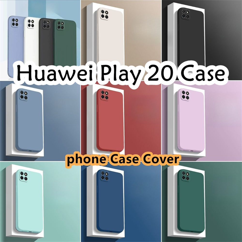 For Huawei Play 20 Cover Drop and wear resistant Silicone Full Case Classic Simple Solid Color Phone Case Cover