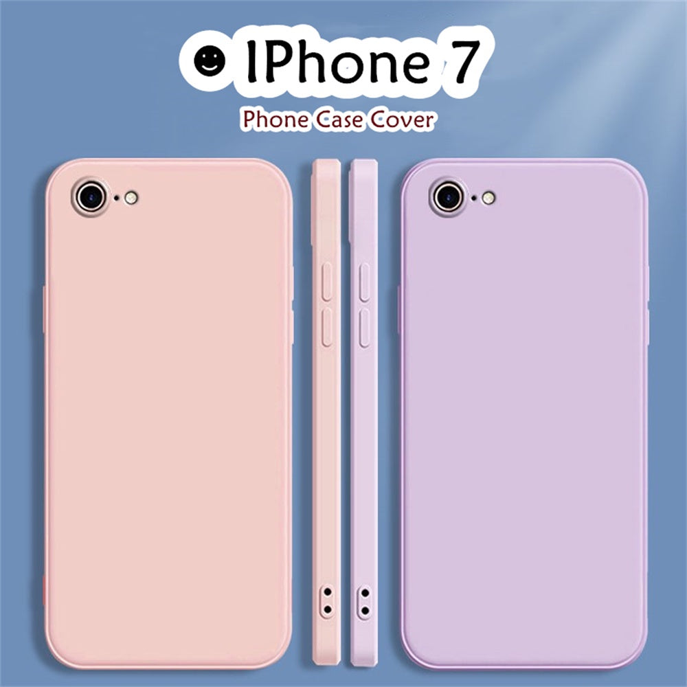 For IPhone 7 Cover Drop and wear resistant Silicone Full Case Classic Simple Solid Color Phone Case Cover