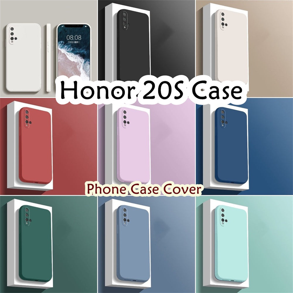 For Honor 20S Cover Drop and wear resistant Silicone Full Case Classic Simple Solid Color Phone Case Cover
