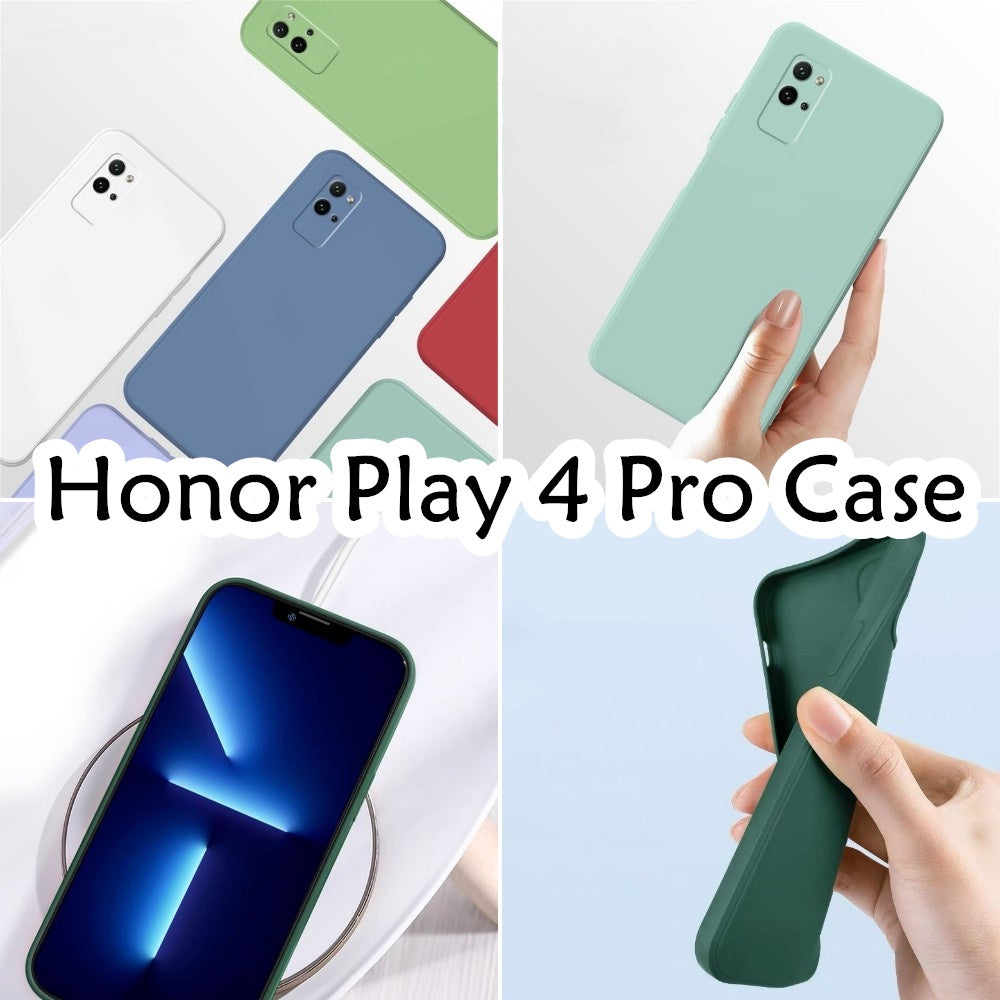 For Honor Play 4 Pro Cover Drop and wear resistant Silicone Full Case Classic Simple Solid Color Phone Case Cover