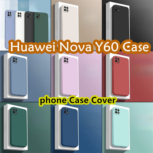 For Huawei Nova Y60 Cover Drop and wear resistant Silicone Full Case Classic Simple Solid Color Phone Case Cover