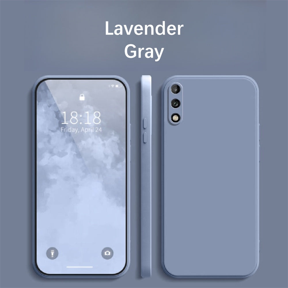 For Huawei Enjoy 10 Cover Drop and wear resistant Silicone Full Case Classic Simple Solid Color Phone Case Cover