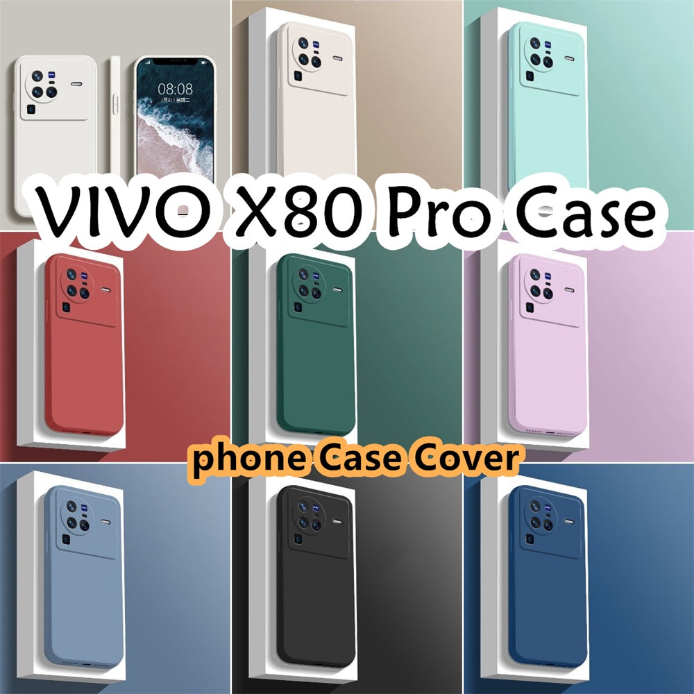 For VIVO X80 Pro Cover Drop and wear resistant Silicone Full Case Classic Simple Solid Color Phone Case Cover