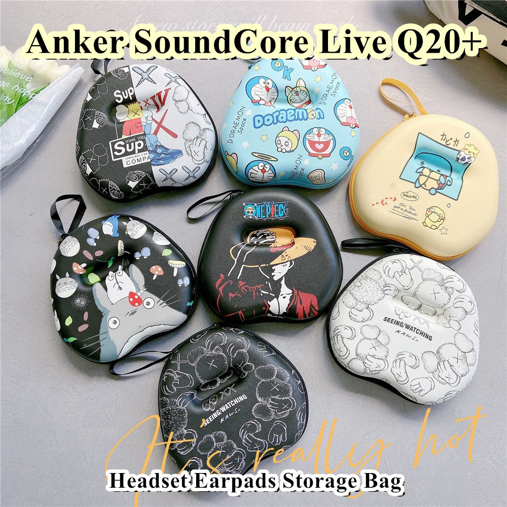 For Anker SoundCore Live Q20+ Headphone Case Cartoon Creative Patterns Headset Earpads Storage Bag Casing Box
