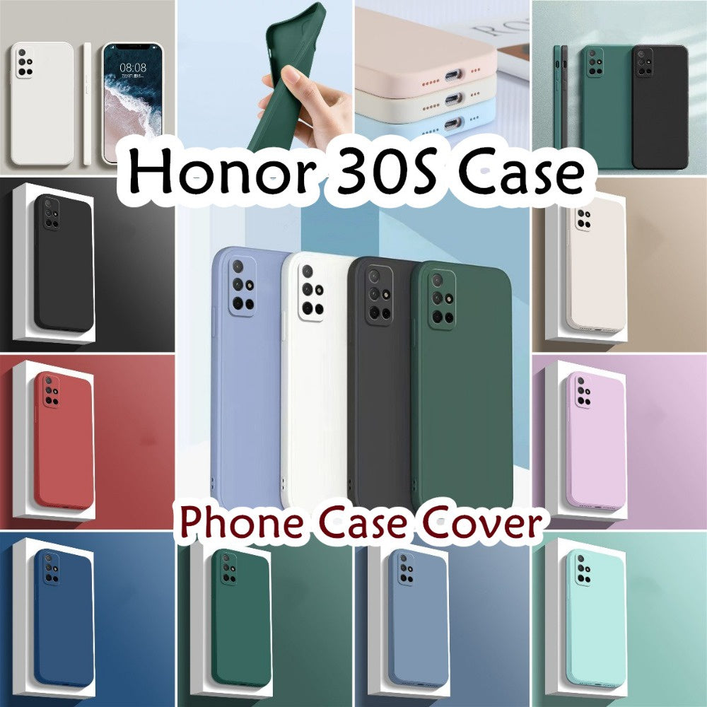 For Honor 30S Cover Drop and wear resistant Silicone Full Case Classic Simple Solid Color Phone Case Cover