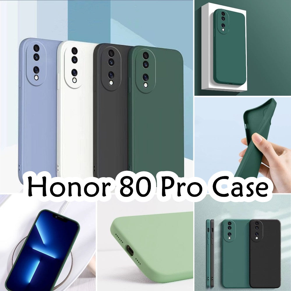 For Honor 80 Pro Cover Drop and wear resistant Silicone Full Case Classic Simple Solid Color Phone Case Cover
