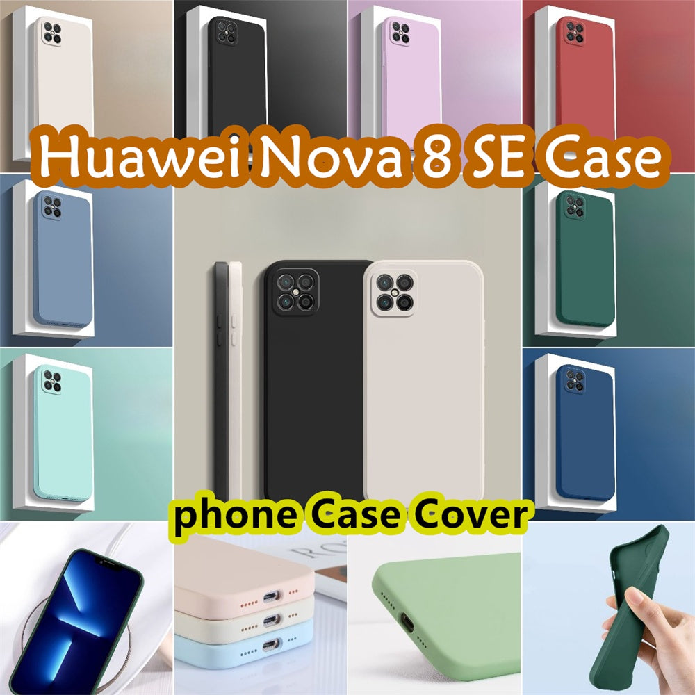 For Huawei Nova 8 SE Cover Drop and wear resistant Silicone Full Case Classic Simple Solid Color Phone Case Cover