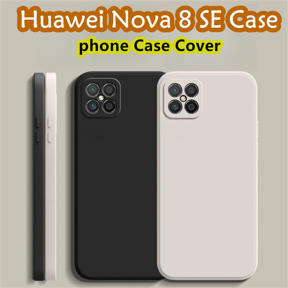 For Huawei Nova 8 SE Cover Drop and wear resistant Silicone Full Case Classic Simple Solid Color Phone Case Cover
