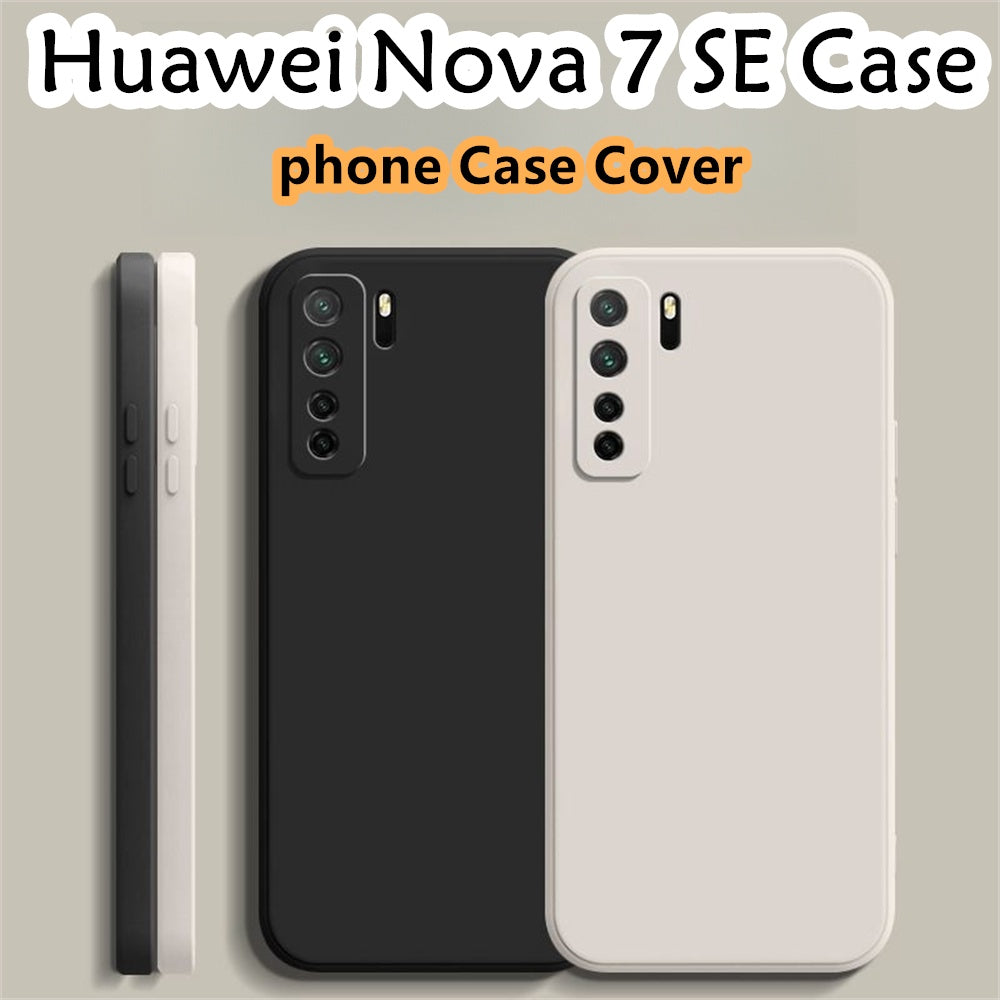 For Huawei Nova 7 SE Cover Drop and wear resistant Silicone Full Case Classic Simple Solid Color Phone Case Cover