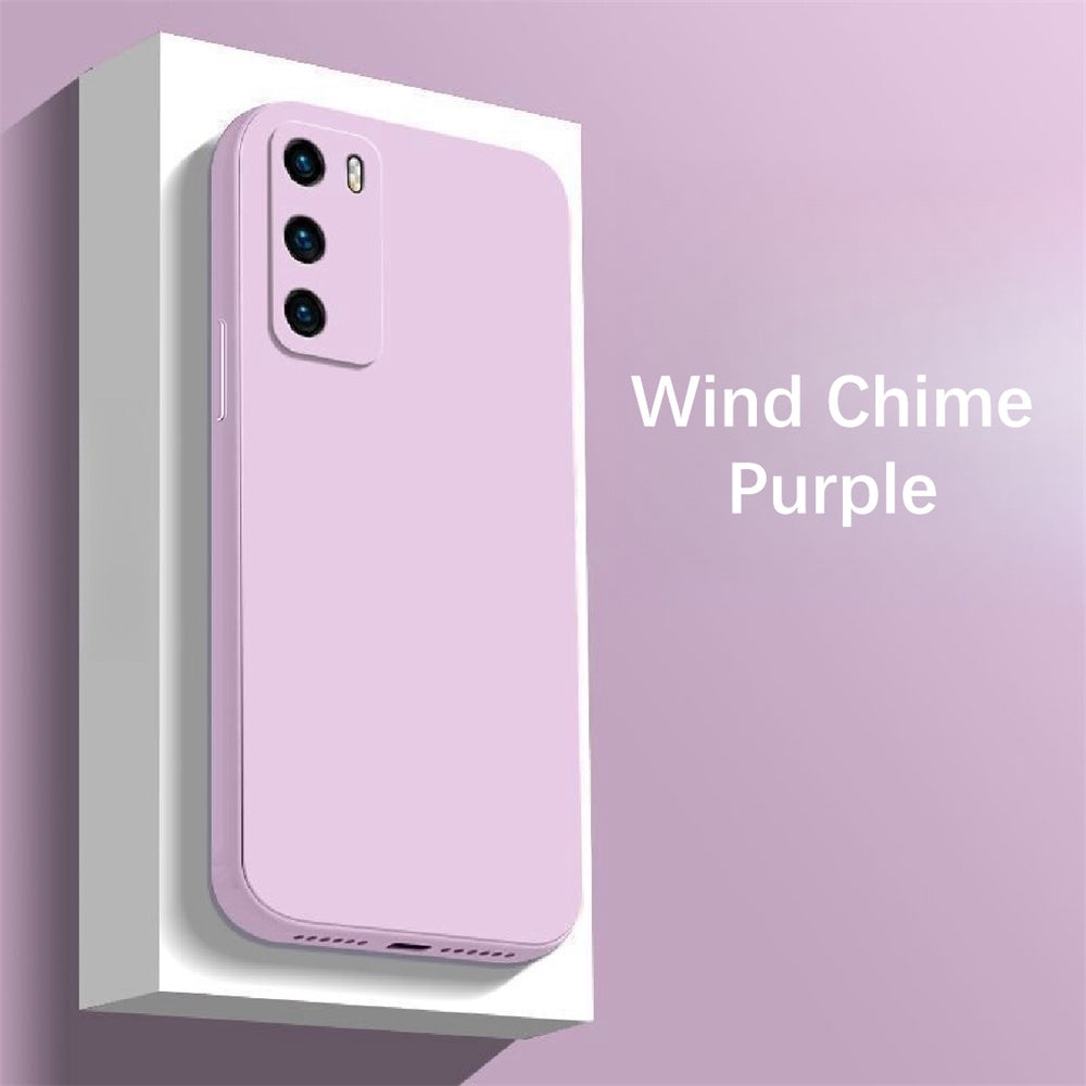 For Huawei P40 Cover Drop and wear resistant Silicone Full Case Classic Simple Solid Color Phone Case Cover