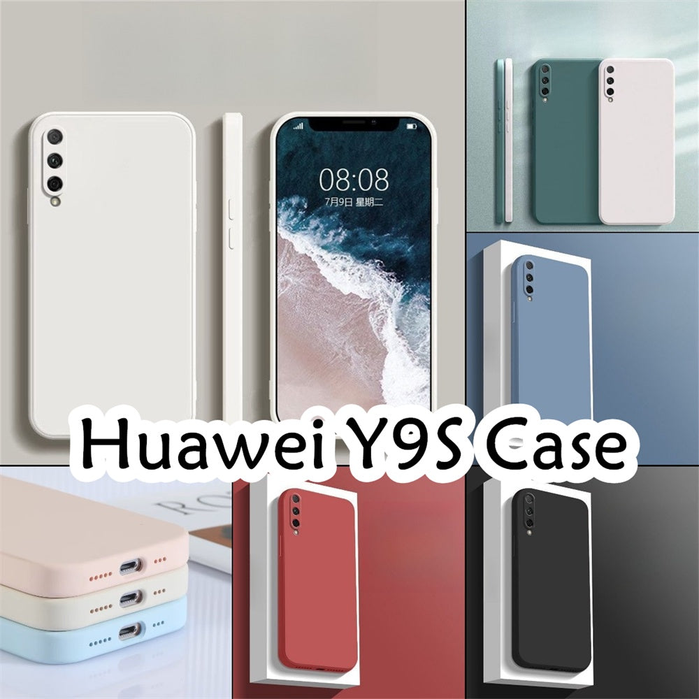 For Huawei Y9S Cover Drop and wear resistant Silicone Full Case Classic Simple Solid Color Phone Case Cover