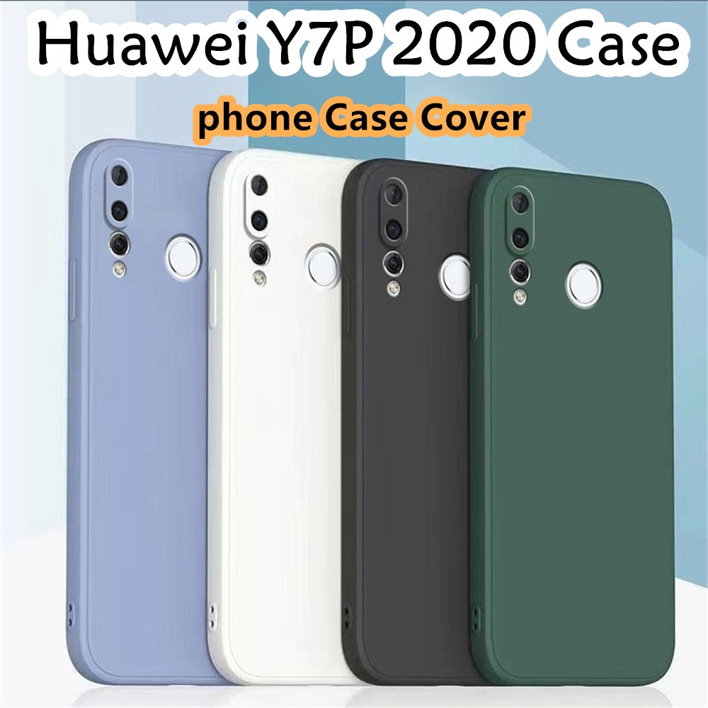 For Huawei Y7P 2020 Cover Drop and wear resistant Silicone Full Case Classic Simple Solid Color Phone Case Cover