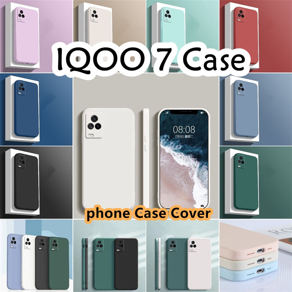 For IQOO 7 Cover Drop and wear resistant Silicone Full Case Classic Simple Solid Color Phone Case Cover