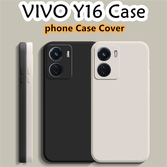 For VIVO Y16 Cover Drop and wear resistant Silicone Full Case Classic Simple Solid Color Phone Case Cover