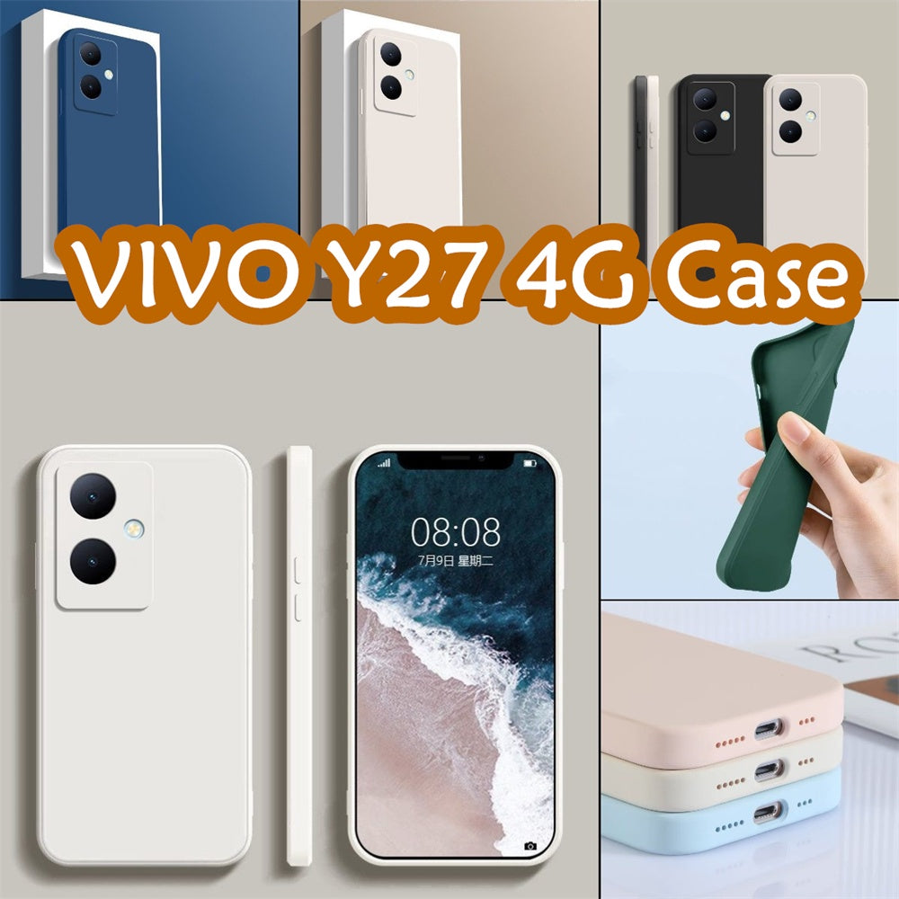 For VIVO Y27 4G Cover Drop and wear resistant Silicone Full Case Classic Simple Solid Color Phone Case Cover