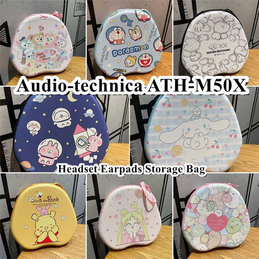 For Audio-technica ATH-M50X Headphone Case Cartoon Creative Patterns Headset Earpads Storage Bag Casing Box