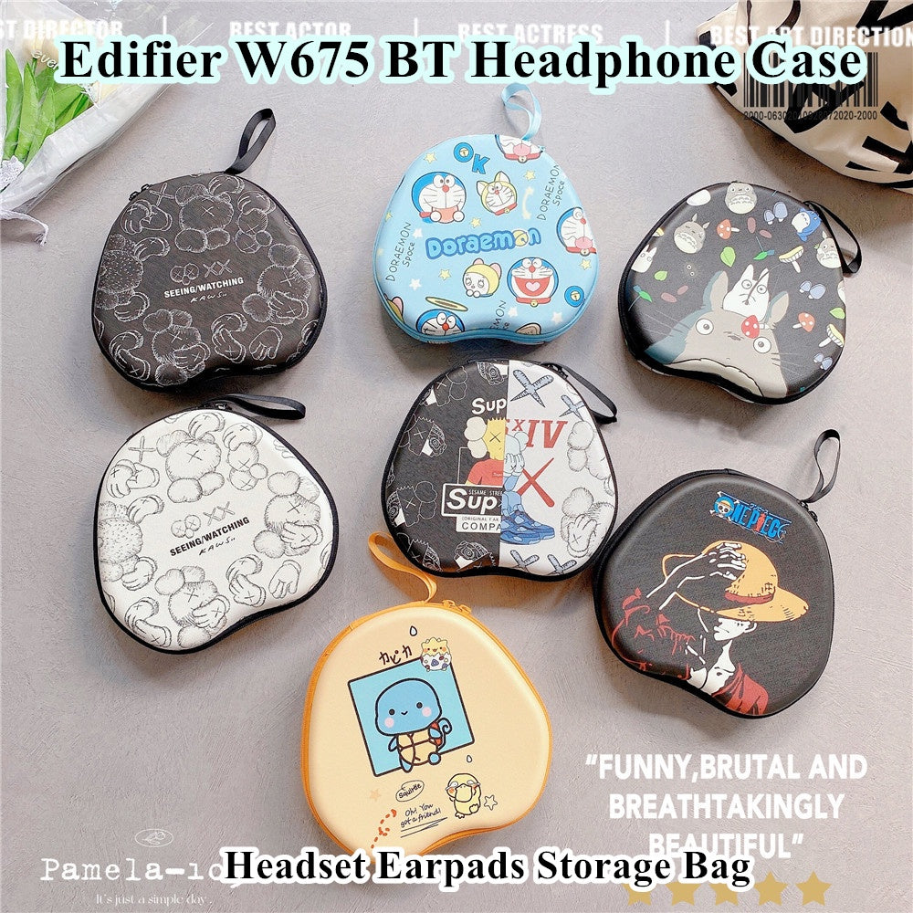 For Edifier W675 BT Headphone Case Cartoon Creative Patterns Headset Earpads Storage Bag Casing Box