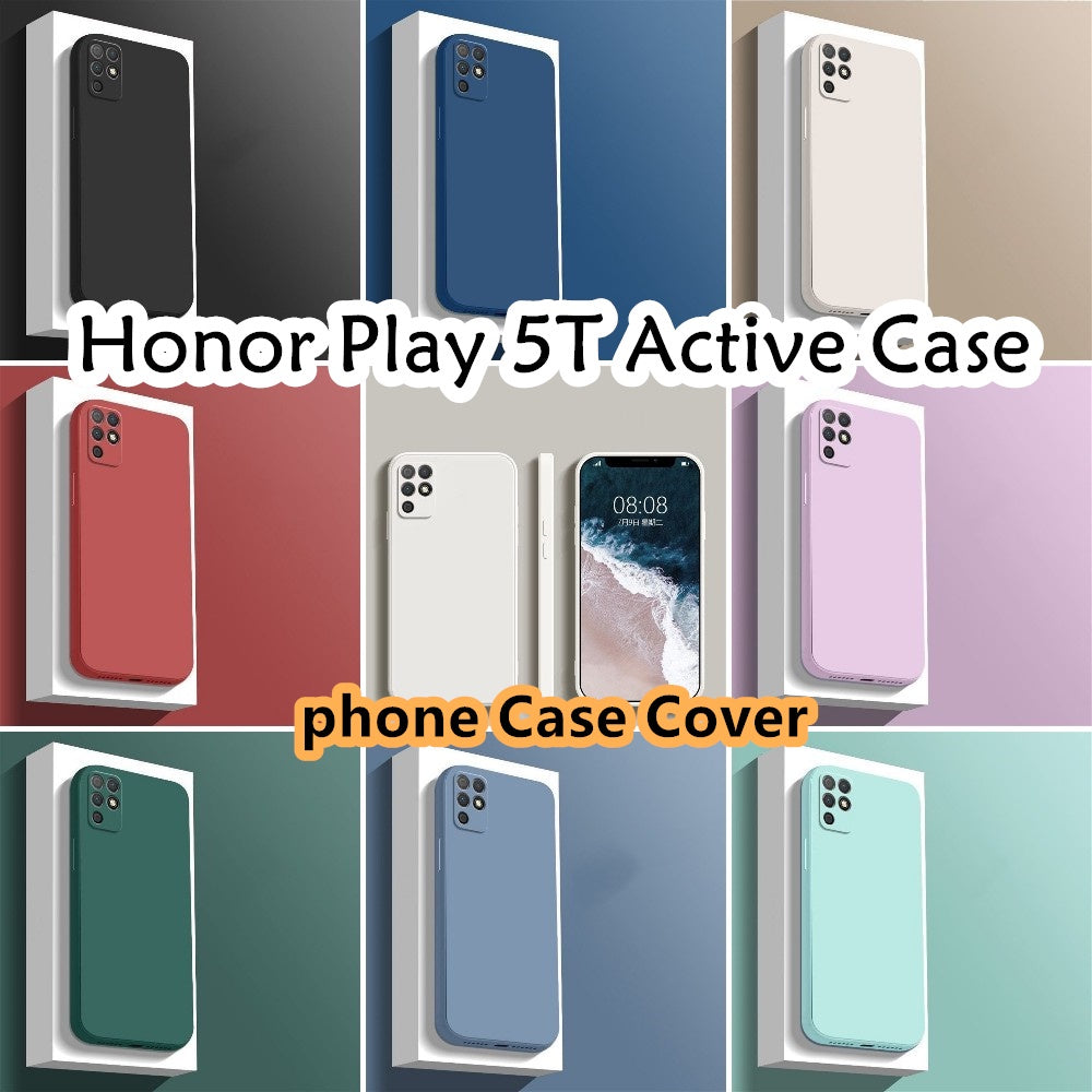 For Honor Play 5T Active Cover Drop and wear resistant Silicone Full Case Classic Simple Solid Color Phone Case Cover