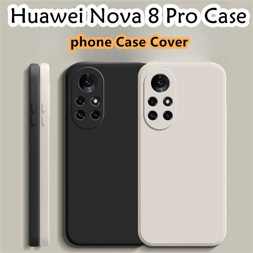 For Huawei Nova 8 Pro Cover Drop and wear resistant Silicone Full Case Classic Simple Solid Color Phone Case Cover