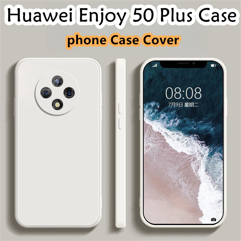 For Huawei Enjoy 50 Plus Cover Drop and wear resistant Silicone Full Case Classic Simple Solid Color Phone Case Cover