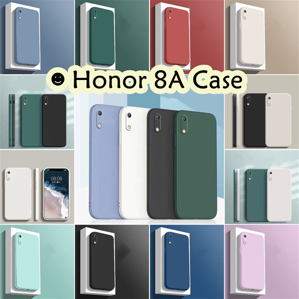 For Honor 8A Cover Drop and wear resistant Silicone Full Case Classic Simple Solid Color Phone Case Cover