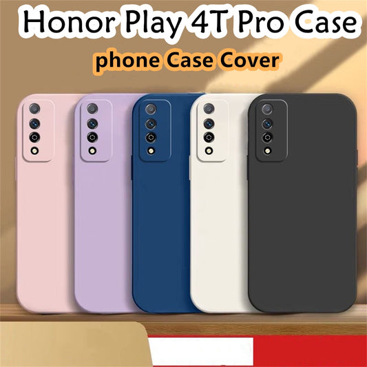 For Honor Play 4T Pro Cover Drop and wear resistant Silicone Full Case Classic Simple Solid Color Phone Case Cover