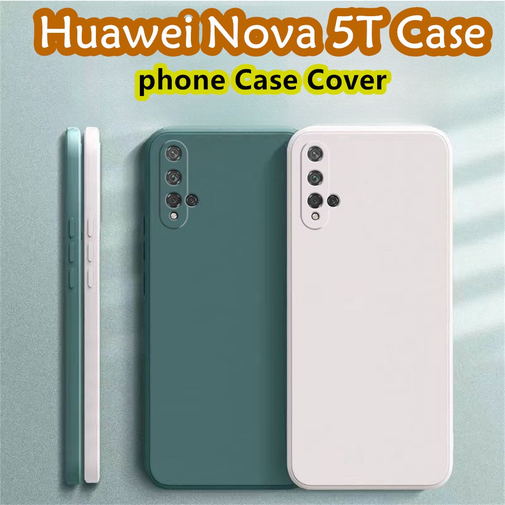 For Huawei Nova 5T Cover Drop and wear resistant Silicone Full Case Classic Simple Solid Color Phone Case Cover