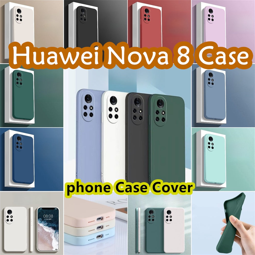 For Huawei Nova 8 Cover Drop and wear resistant Silicone Full Case Classic Simple Solid Color Phone Case Cover